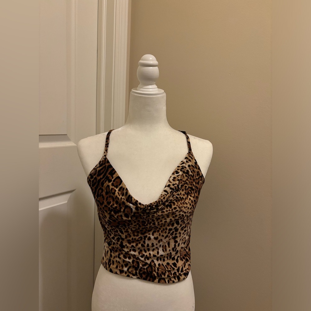 Cheetah print scoop tank top